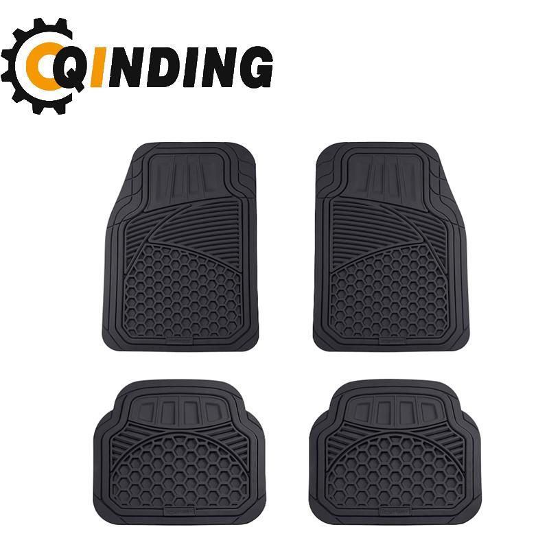 Basics 4-Piece Thick Flexible Rubber Car Floor Mat, Black