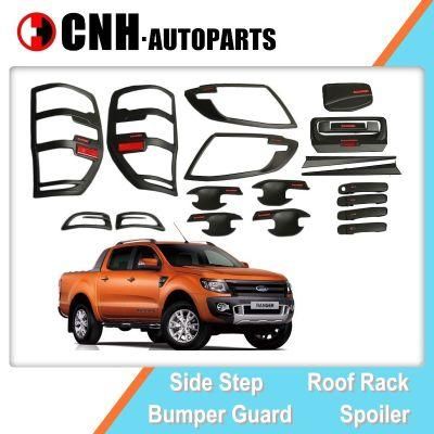 Auto Accessory Chromed Stickers for Fd Ranger T6 2012 2014, Black Decoration Kit with Red Letter