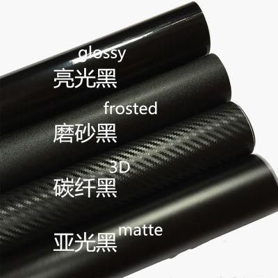 OEM Size Carbon Fiber 3D, 4D, 5D, 6D, 7D Air Release Matte Black Glossy Black Vinyl Wrap