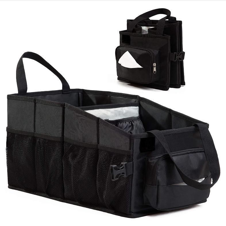 Heavy Duty Multi Pockets Expandable Cargo Storage Organizers Large Capacity Collapsible Car Trunk Organizer