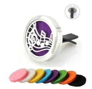 Car Air Freshener Musical Perfume Locket with Vent Clip 12 Colors Pads
