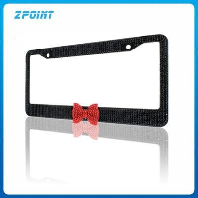 2pack Glitter Crystal Black Bling License Plate Frame Covers