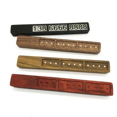 New Wood Temporary Magnetic Digit Card Display Wooden Numbers Contact Car Mobile Phone Parking Number Plate.