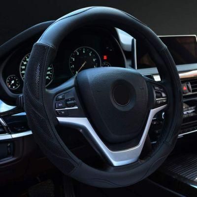 Microfiber Leather Steering Wheel Cover Breathable Car Steering Wheel Cover Male Model 15 &quot;, Black