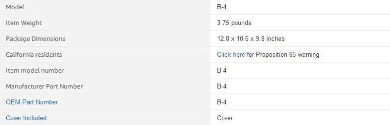 B-4 Grey Size 4: Fits 19′ Long Car Cover