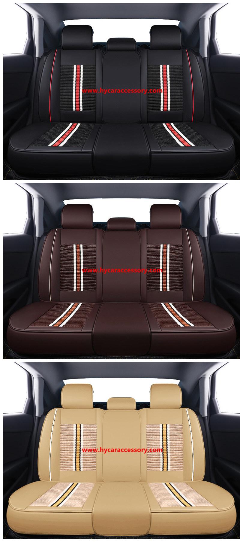 Car Accessories Car Decoration 360 Degree Full Covered Car Seat Cushion Universal Luxury Black PU Leather Ice Silk Auto Car Seat Cover