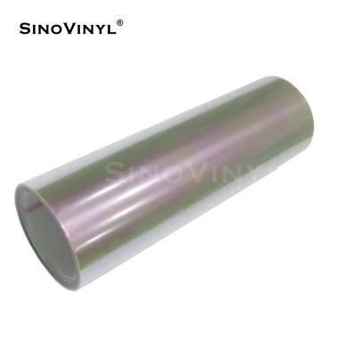 SINOVINYL Fluorescent Yellow Dark Blue Yellow Popular Selling Vinyl Roll Chameleon Color Change Car Headlight Vinyl Film