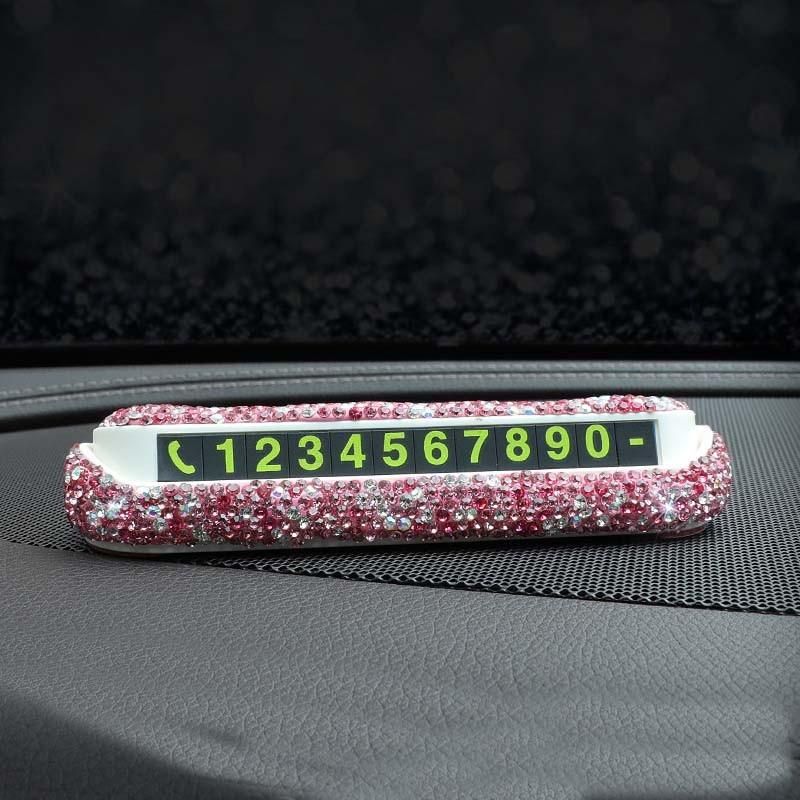 Car Temporary Parking Number Plate Hidden and Reflective Phone Number Plate with Diamond