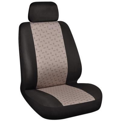 Classic Polyester Breathable Car Seat Covers in Black Beige