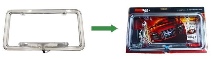 Excellent Quality Auto Parts Waterproof LED Light Neon License Plate Frame/Holder/Mold/Cover for American Cars