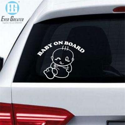 Refective Car Sticker Lovely Letter Auto Safety Warning Window Sticker Black White Baby Car Sticker