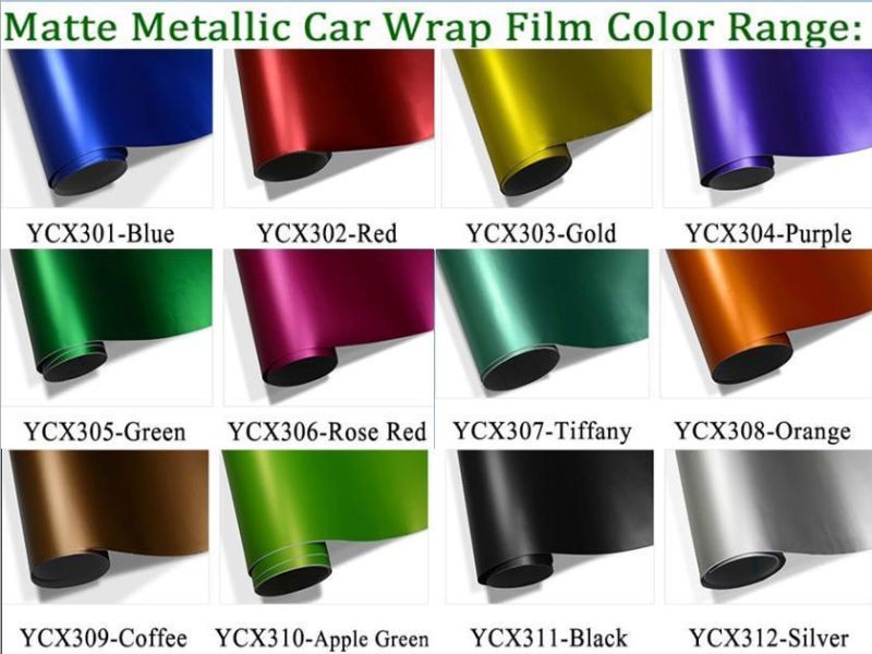 Air Bubble Free Matte Metallic Color Change Film Good Quality Decoration Film Wetherability Matt Chrome Car Wrapping Vinyl