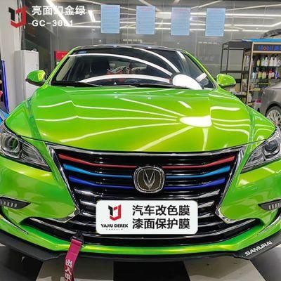 Car Wrapping Film Magic Color Gold Green Glossy Car Wrap Film Auto Foil
