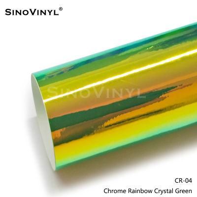 SINOVINYL Removable Chrome Rainbow Wrap Stickers Car Body