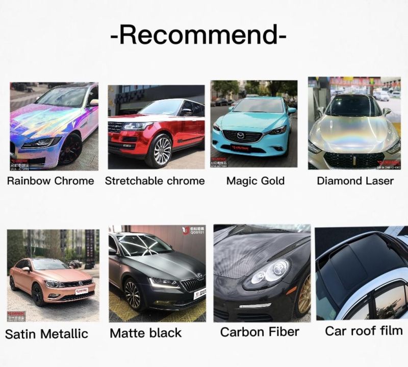 Air Bubble Free Premium Chrome Matte Metallic Satin Color Self-Adhesive Decoration Roll Film Vehicle Auto Vinyl Sticker Car Wrap