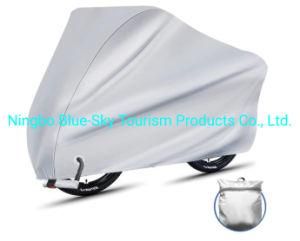 Bike Covers 150d Polyester Outdoor Storage Waterproof Bicycle Cover with Lock Hole for Mountain Road Bikes, Silver