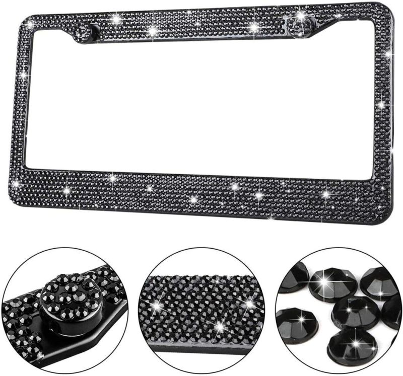 Car Accessories Black Bling License Plate Frame Cover