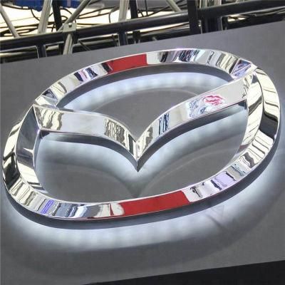 Vacuum Blister Automotive Symbol 3D Backlit Letter Chrome Car Logo and Names