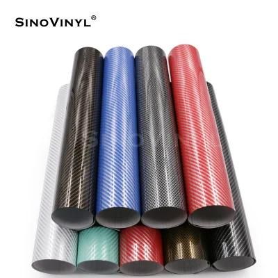 SINOVINYL 1-3 Years Free Sample 2D Carbon Fiber Gold-Black Film Air Bubble Free Car Wrapping