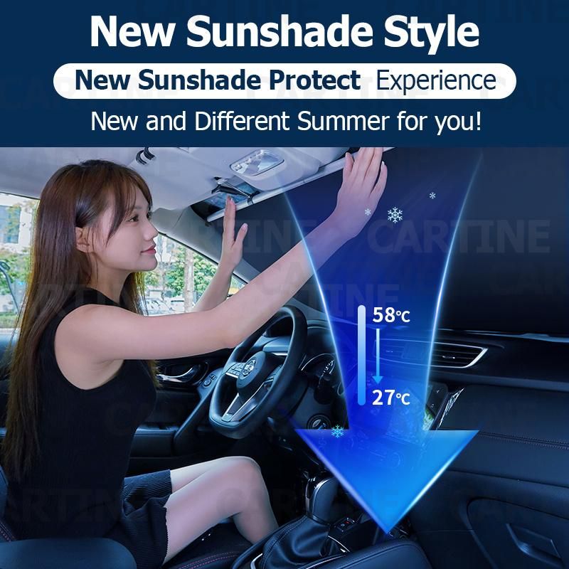 Auto Foldable Branded Printing Polyester Car Window Sunshades Car Front Window Sunshade