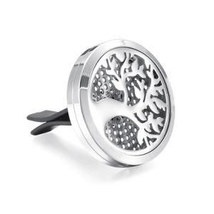 Stainless Steel Tree of Life Car Perfume Locket for Auto Vent Clips