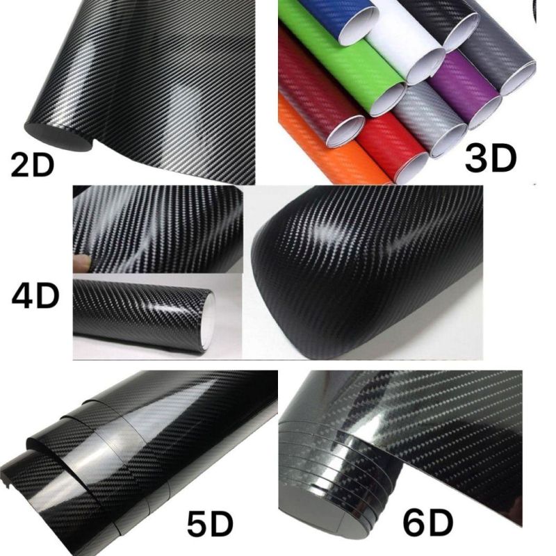 Popular Black Carbon Fiber Black Wrapping Paper Car Wrap Vinyl Roll 2D-6D Car Wraps