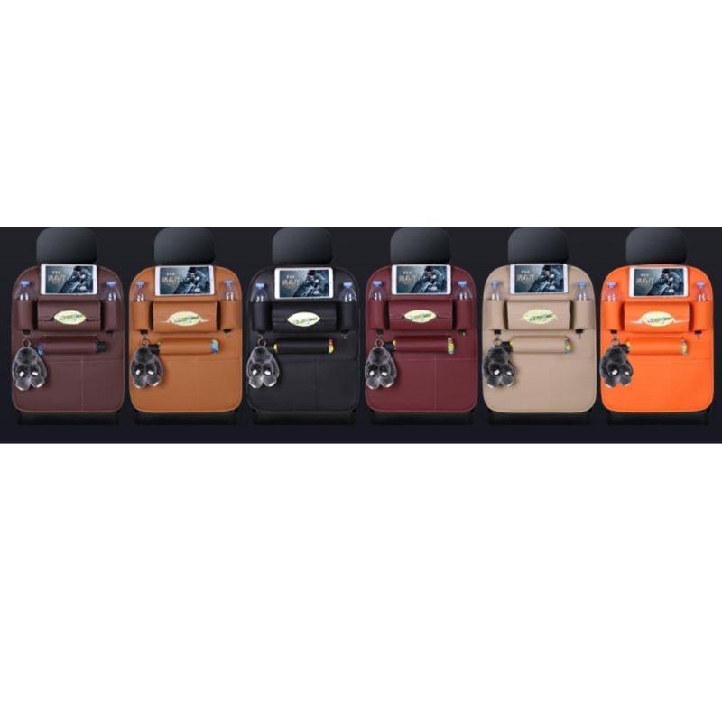 Storage Bag Organizer Foldable Table Tray Luxury Leather Car Seat Back Wyz19558