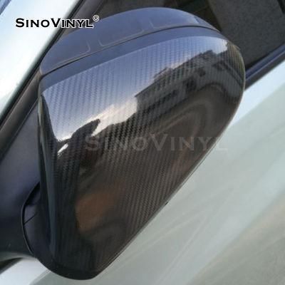 SINOVINYL 1.52x18m Air Channels Factory Price High Glossy Black 5D 6D Carbon Fiber Car Wraps