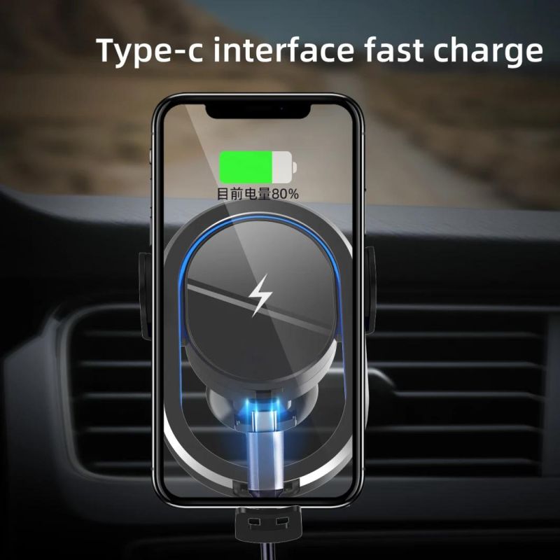 Fast Charging 15W Wireless Car Charger R1 Automatic Clamping Phone Holder Mount in Car Wireless Charger I Phone Huawei Samsung
