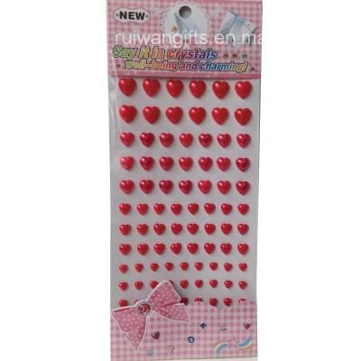 Crystal Heart Pearl Self-Adhesive Sticker