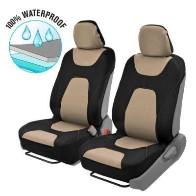 Car Seat Cover Front 3 Layer Waterproof Neoprene Material with Modern Sideless Design Universal Fit for Auto Truck Van SUV