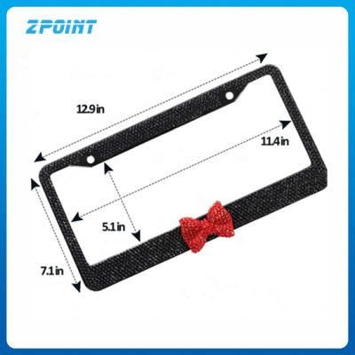 Auto Accessories Black Bling Plate Frame with Bow