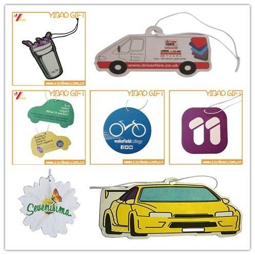 Custom Different Shape Paper Car Air Freshener for Promotional Gifts Paper Car Air Freshener Hanging Car Perfume Card