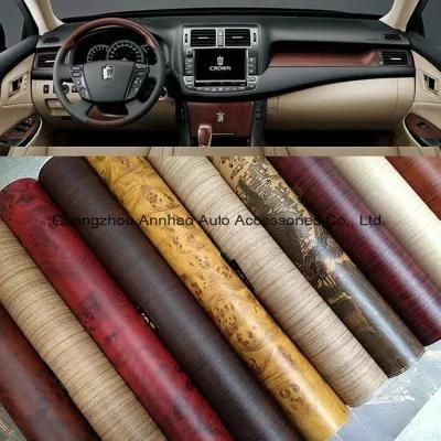 Wood Grain Car Vinyl Rolls Adhesive Decorative Paper for Furniture