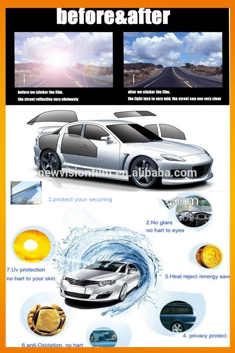 Polyester Material Black Metallic Car Window Tinting Film