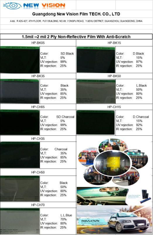 High Vision Self Adhesive Solar Window Tint Film for Car