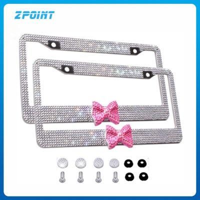 Car Accessories Bling Plate Frame with Bow