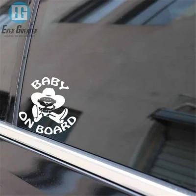 Cute Plastic Vinyl Car Window Sticker Custom Baby on Board Car Sticker