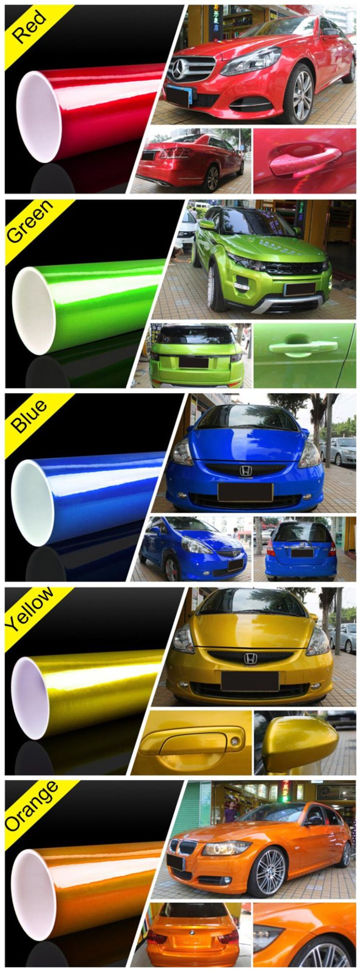 Hot-Selling Glossy Metallic Car Wrap Vinyl Colorful Metallic Car Foil