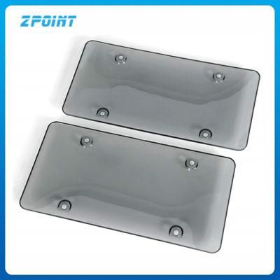 Car Accessories 2PCS Smoked License Plate Shields Cover Frame