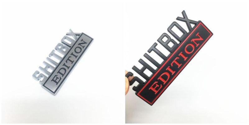 Shitbox Edition Emblem for Chevrolet Silverado Chevy Camaro Emblem Fender Badge Decal Sticker Logo Car Accessories Car Parts Decoration ABS Plastic Small Size