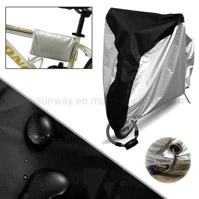 Polyester Silver Color Bike Cover, Bicycle Cover, with Lock Hole, Waterproof, Hailproof