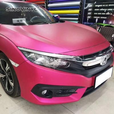 SINOVINYL Chrome Matte Ceramic Rose Red Color Car Wrap Vinyl Sticker Film