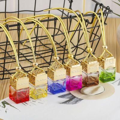 Wholesale Colorful Sqaure Glass Perfume Bottle for Car Freshener