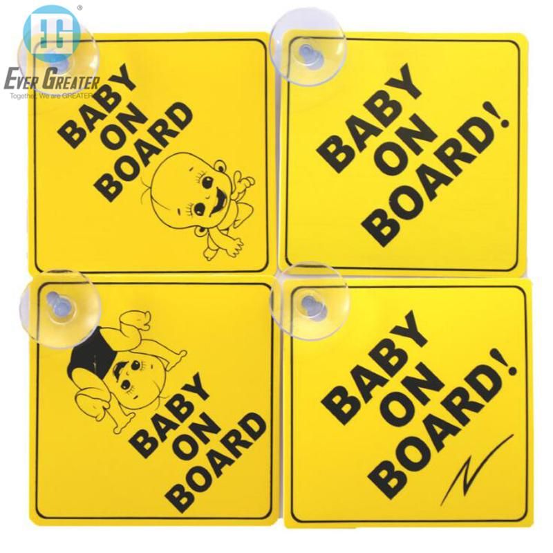 Carton Baby on Board Sign for Cars, Kids Safety Warning Sticker Notice Baby on Board Car Sign