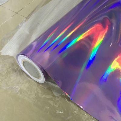 Tsautop Repositional 1.52X18m Iridescence Laser Purple Car Wrap Color Changing Auto Body Wraps Vinyl Vehicle Decals