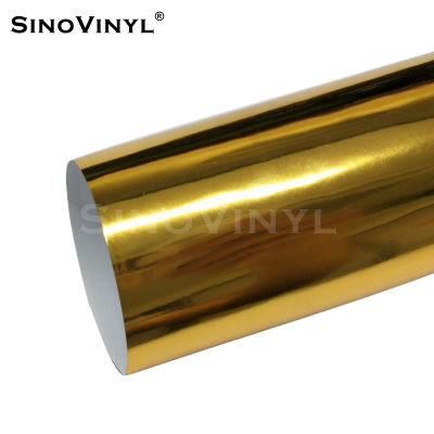 SINOVINYL Chrome Metallic Mirror Gold Silver Rose Golden Graphic Plotter Cutting Vinyl Rolls