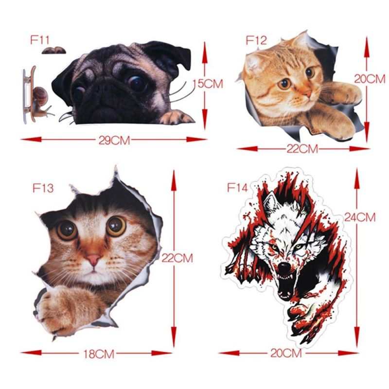 Multicolor Animal Fashion Pet Custom Design Car Stickers Car Decoration