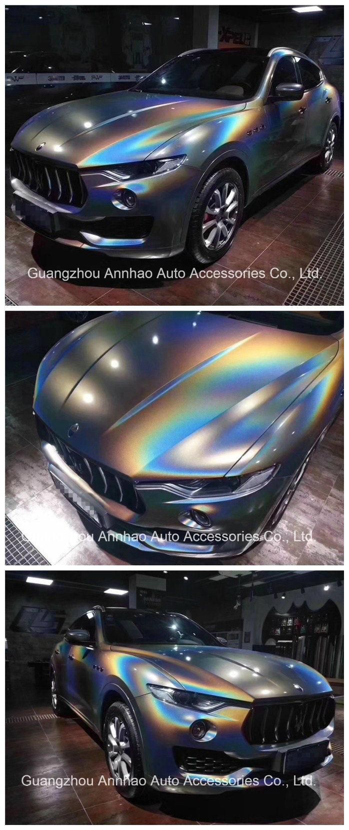 Grey Iridescence Rainbow Laser Holographic Car Wrap Vinyl Film