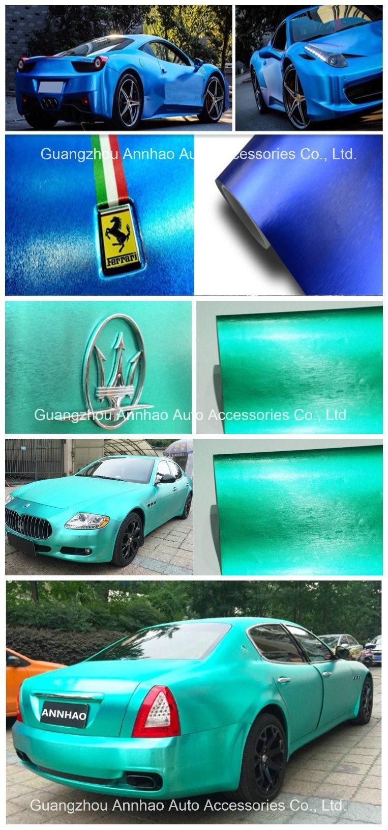 Car Sticker for Changing Cars Body Color Blue Brushed Matte Chrome